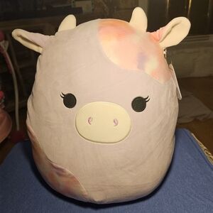 Squishmallows Pink and Cream Cow Plush